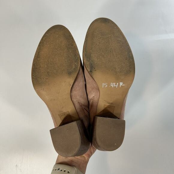 Madewell The Harper Mule 5.5 Pink Old Rose Suede Leather Heel Shoe Slip On Flaw - Picture 8 of 10